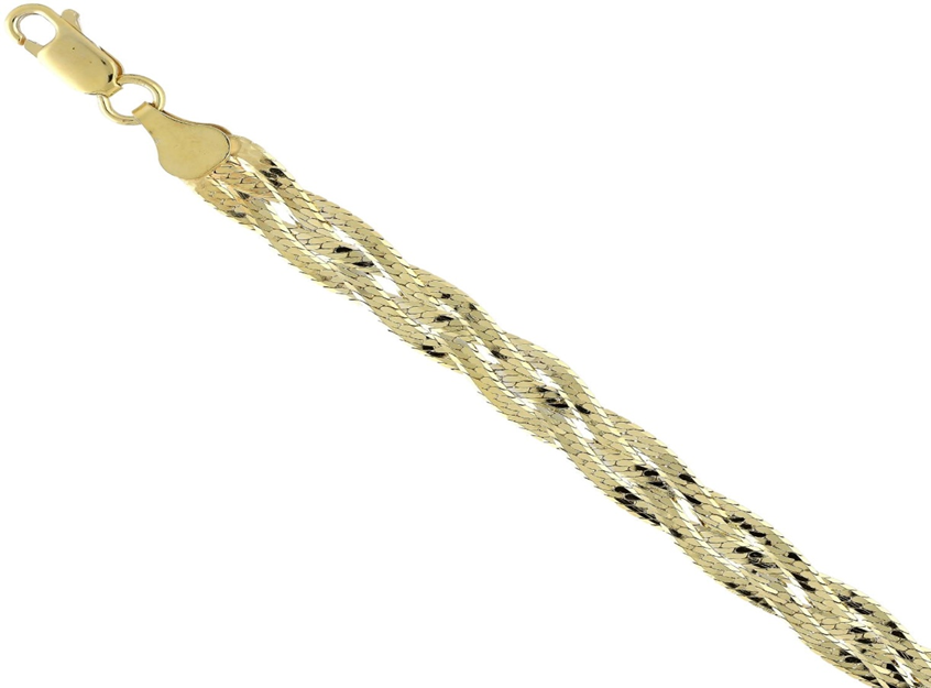 Stříbrný pozlacený pletený náramek 